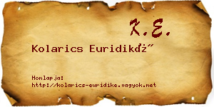 Kolarics Euridiké névjegykártya
